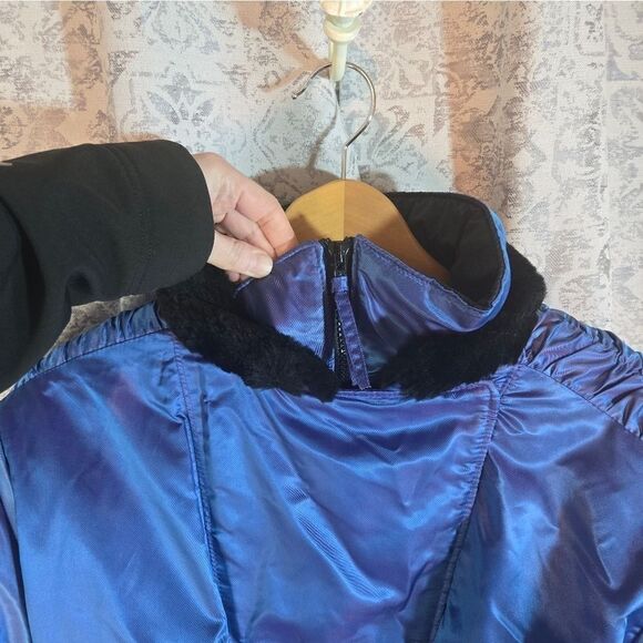 Vintage Polaris ski snow Snowmobile jacket insulated, blue purple metallic med - Picture 11 of 16